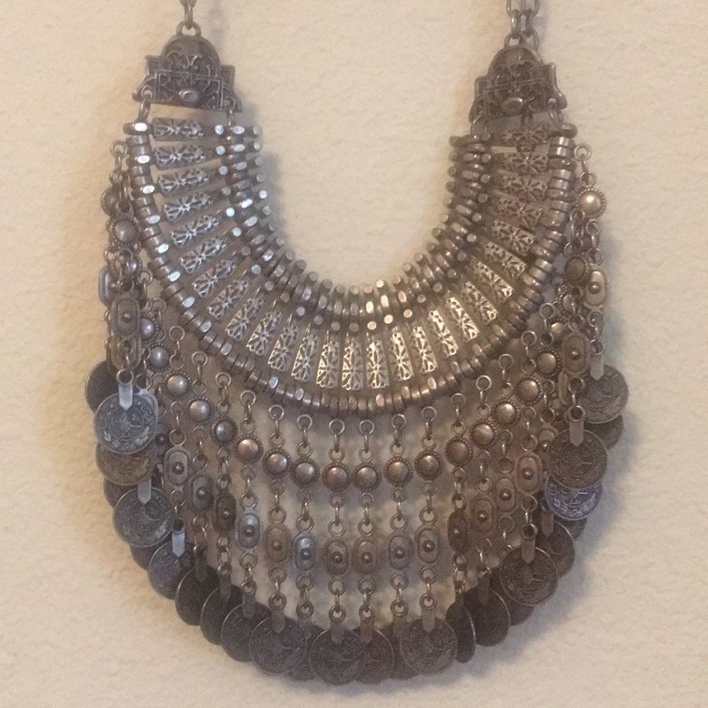 Free People Statement Coin Necklace — Silver